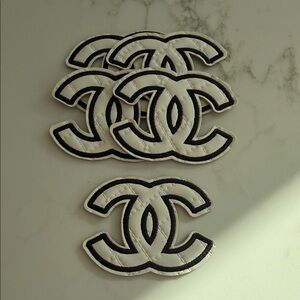 Beautiful Leather White and Black Iron On Patches